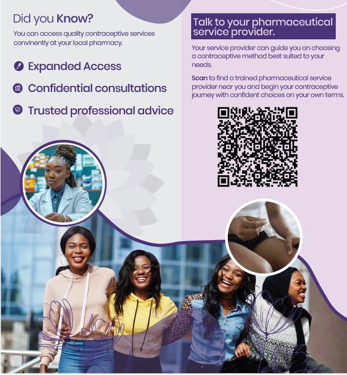 Access quality contraceptive services at your local pharmacy — scan to find a provider